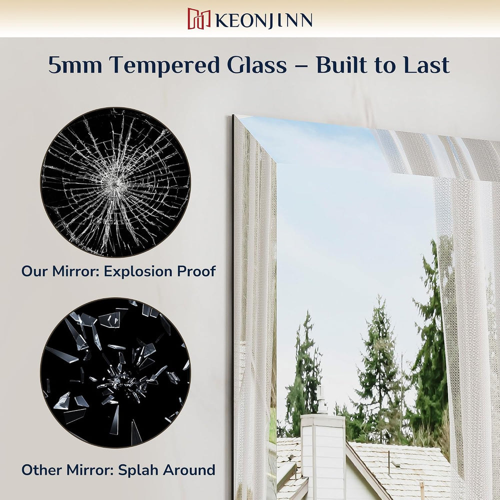 Keonjinn 22 x 30 Inch Frameless Bathroom Mirror for Over Sink, Shatterproof