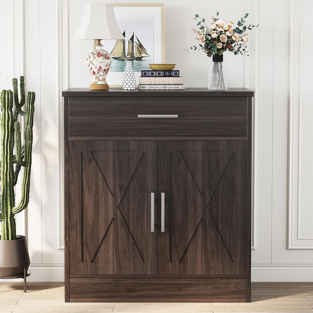 Shintenchi Farmhouse Storage Cabinets, Kitchen Barn Door Cabinet