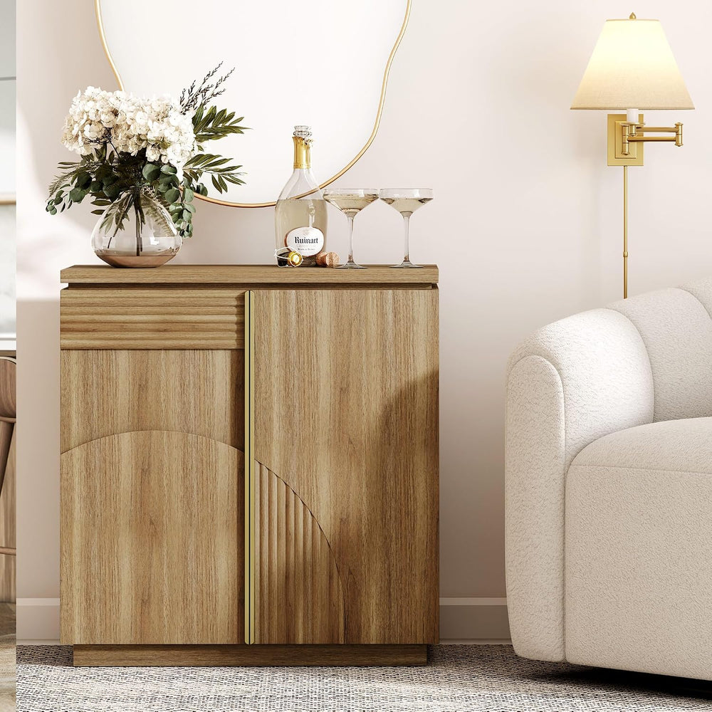 BELLEZE 31" Kassi Sideboard Buffet Cabinet - Camel