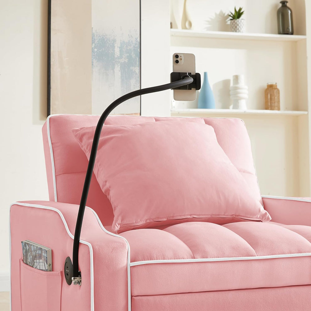 mikibama Pull Out Chair Bed Tufted, Convertible Sleeper Chairs with Storage P...