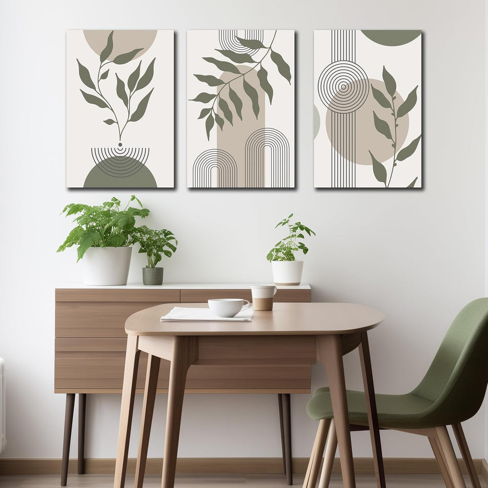 Boho Canvas Wall Art for Bathroom Green Bohemian Wall Decor