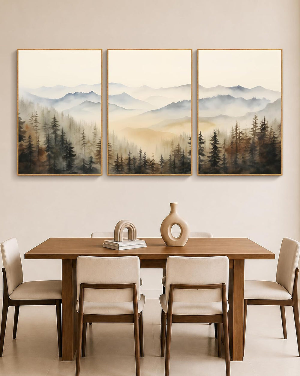 HesenDot 16x24in Mountain Landscape Large Wood Framed Wall Art,Set of 3