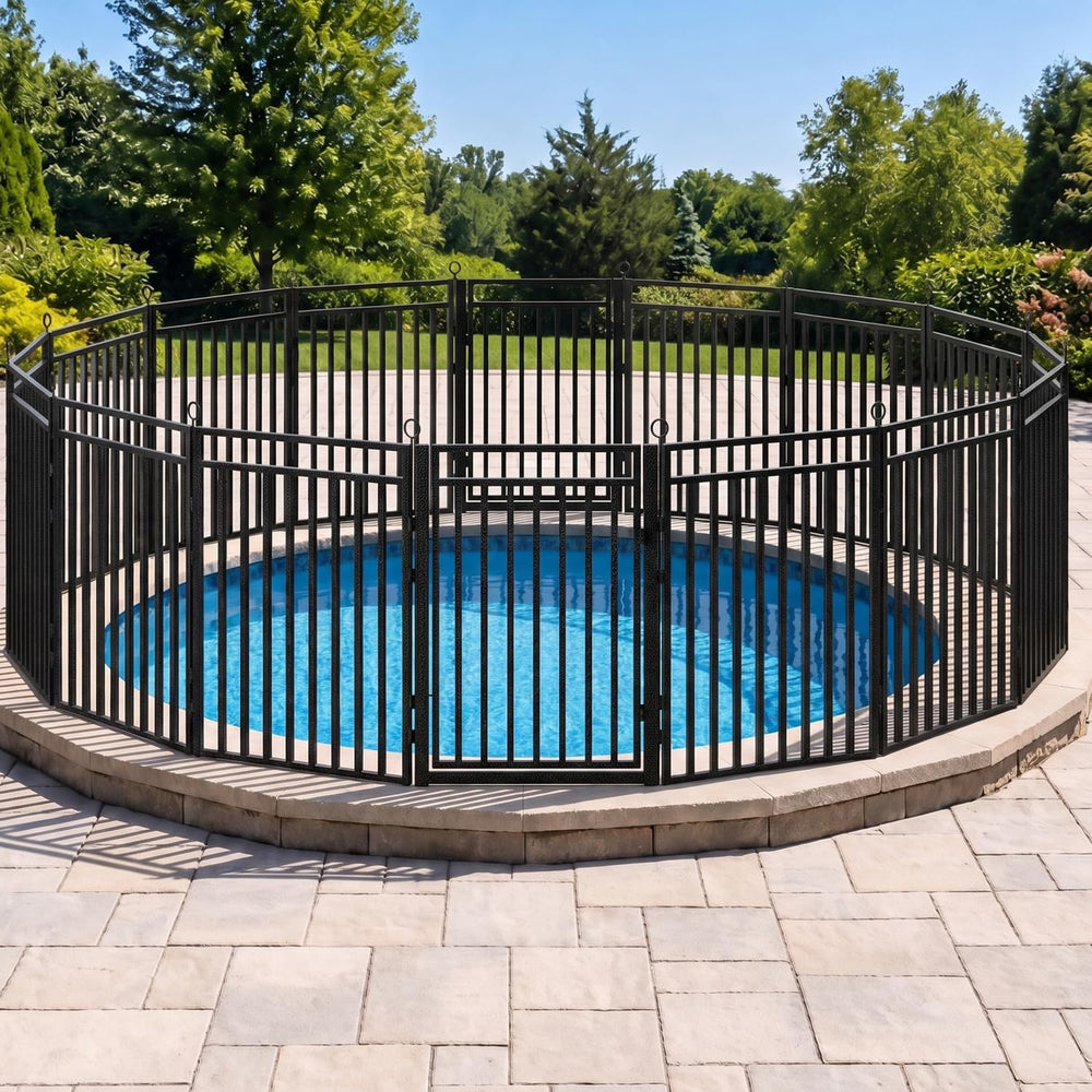 36ft (L) × 47in (H), 14 Panels & 2 Gates Garden Fence, Durable Outdoor Ya...