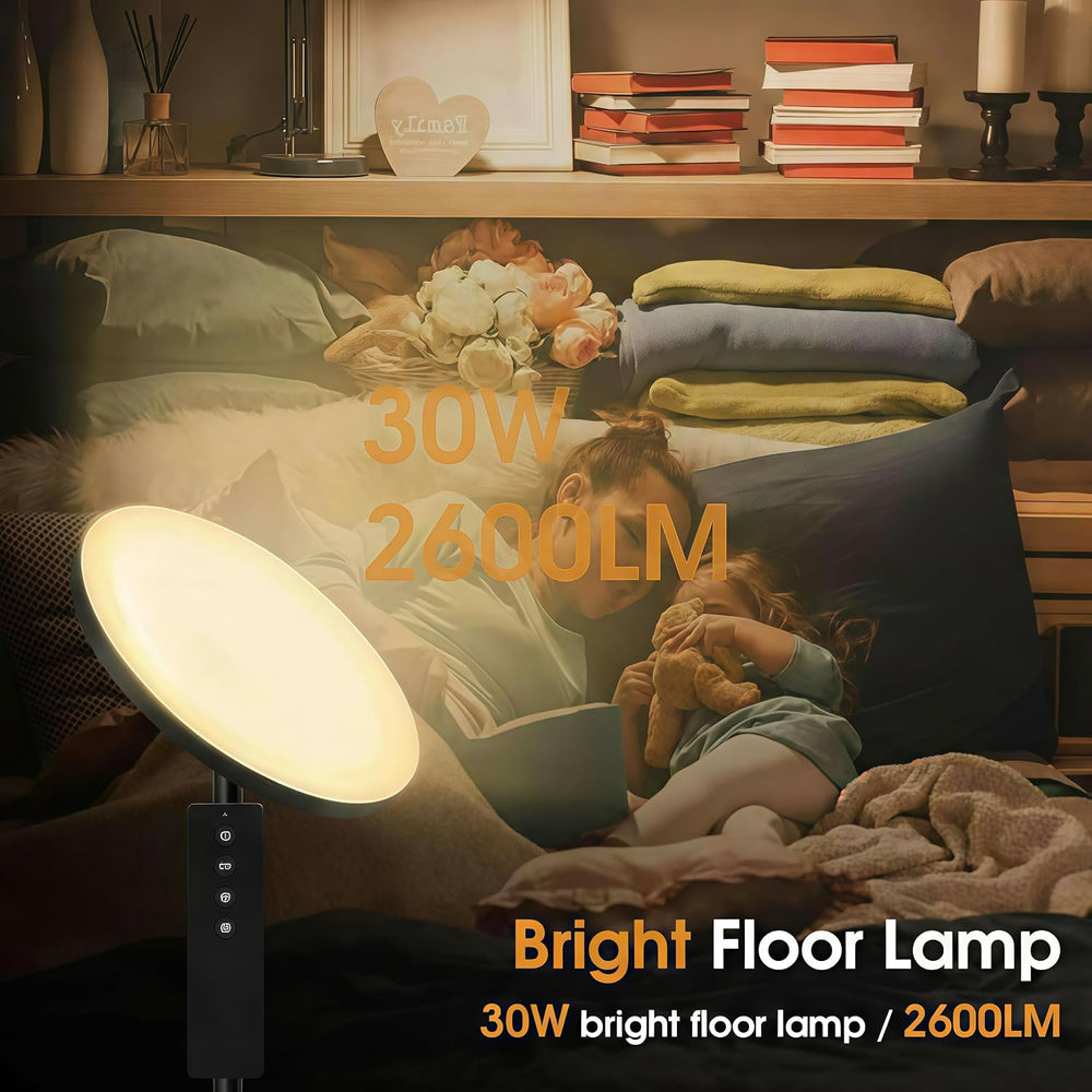 LED Torchiere Floor Lamp with Remote Control, Standing Lamp for Living Room