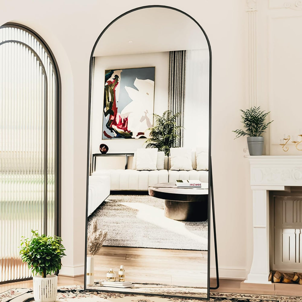 Antok 76" x34” Arched Full Length Mirror, Floor Mirror with Stand,Black