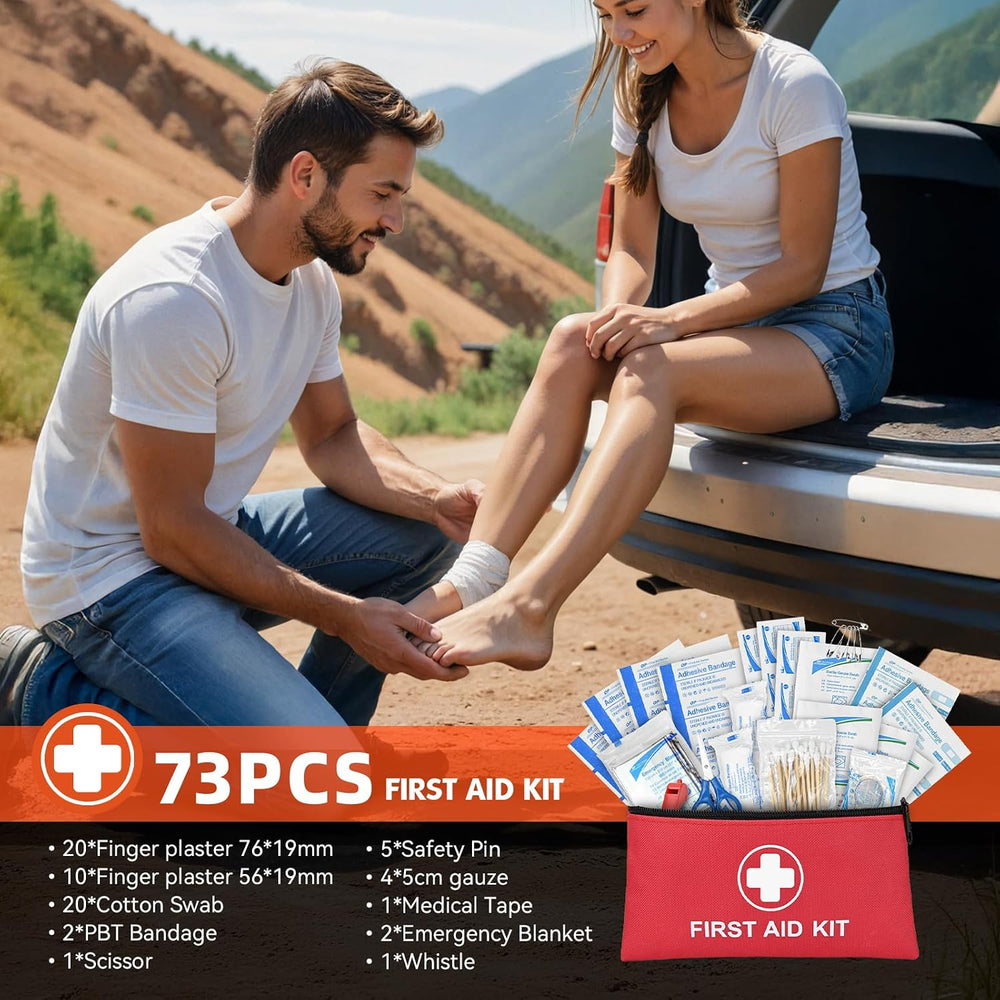Car Emergency Kit with Portable Air Compressor, First Aid Kit, Jumper Cables,...