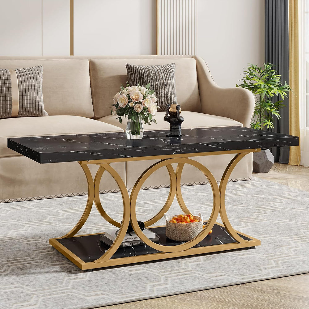 Tribesigns Rectangle Coffee Table, 47.24-inch Modern Coffee Tables for Living...