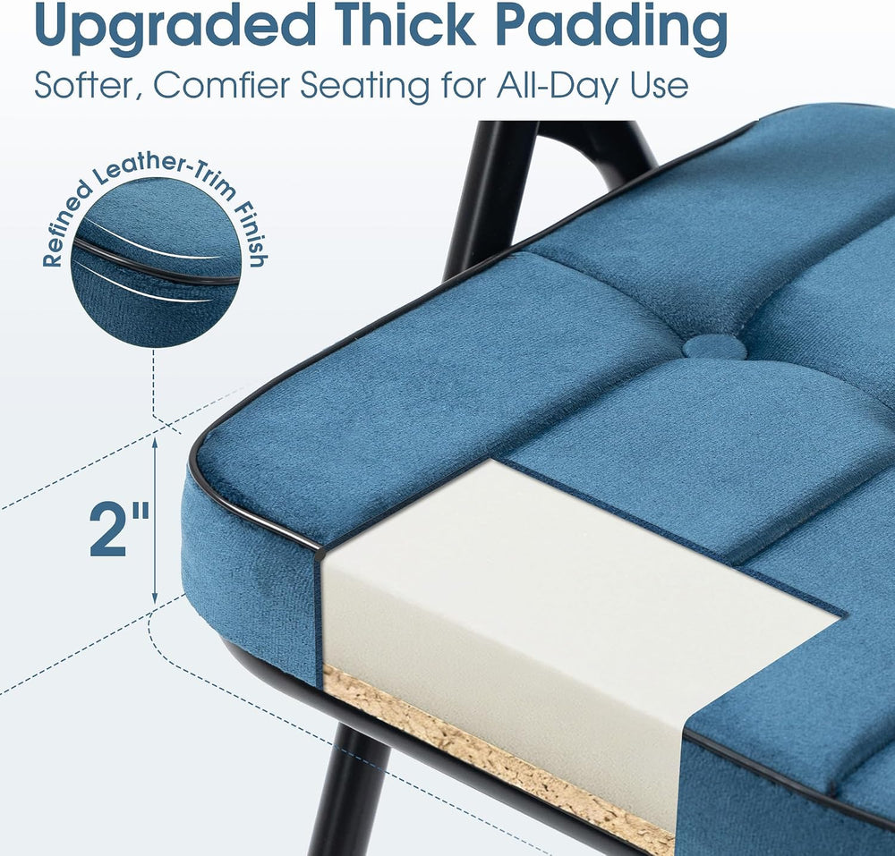 Padded Folding Chairs, Folding Chairs with Cushion Set of 4