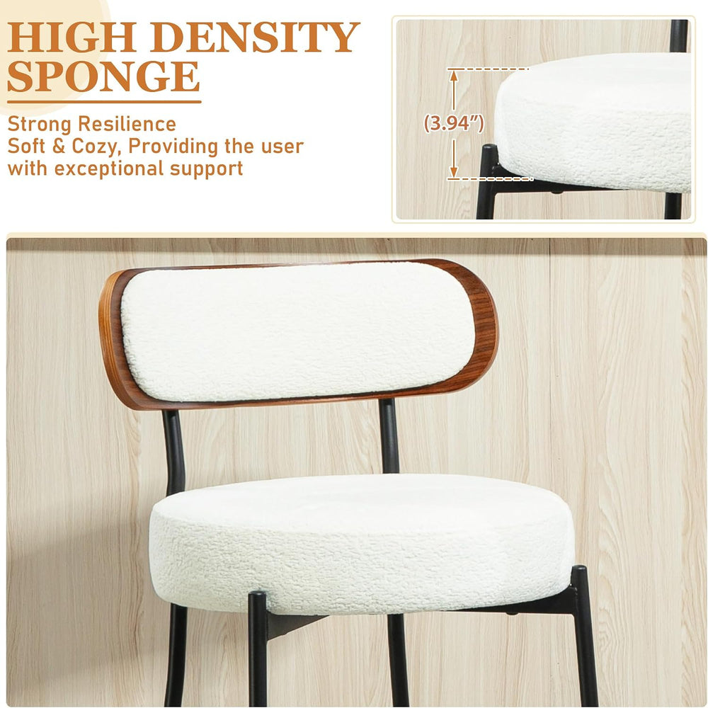 Bar Stools Set of 3 Boucle Counter Stools for Kitchen Island