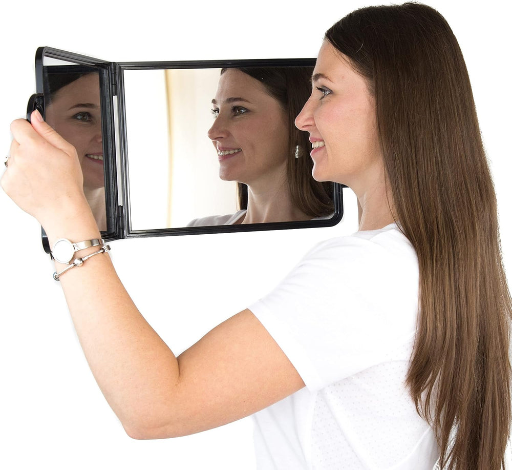 Large Folding Mirror with Double Handle - Rectangular Salon Barber Mirror