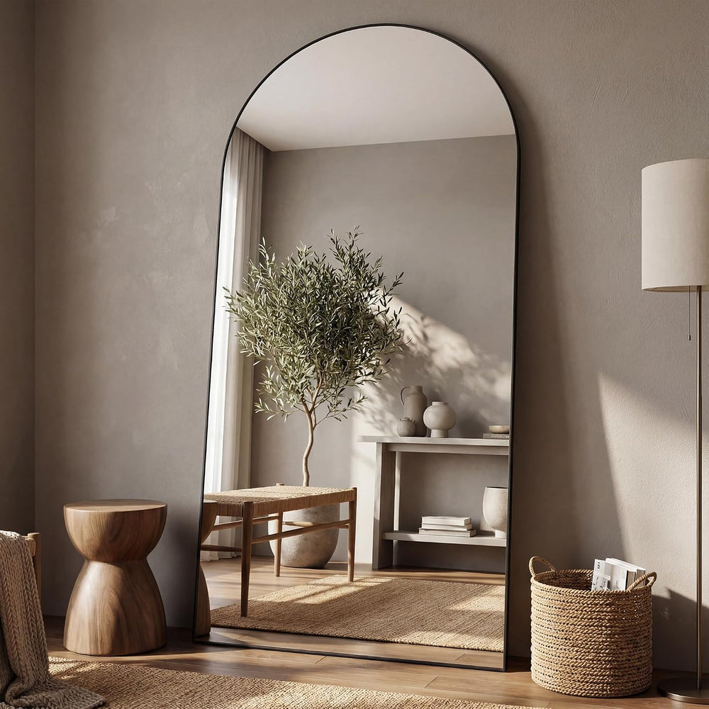 Antok 76" x34” Arched Full Length Mirror, Floor Mirror with Stand,Black