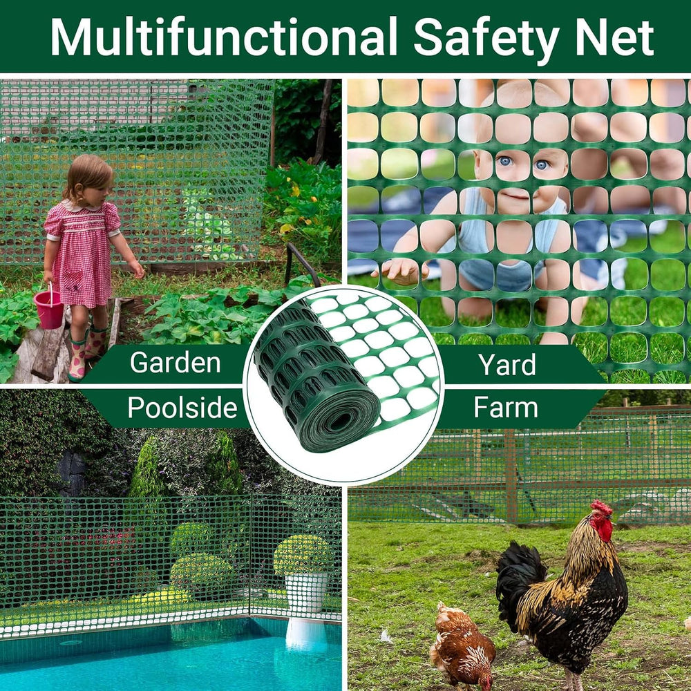DOEWORKS Plastic Safety Fence, 4 ft x 100 ft Barrier Netting, Green