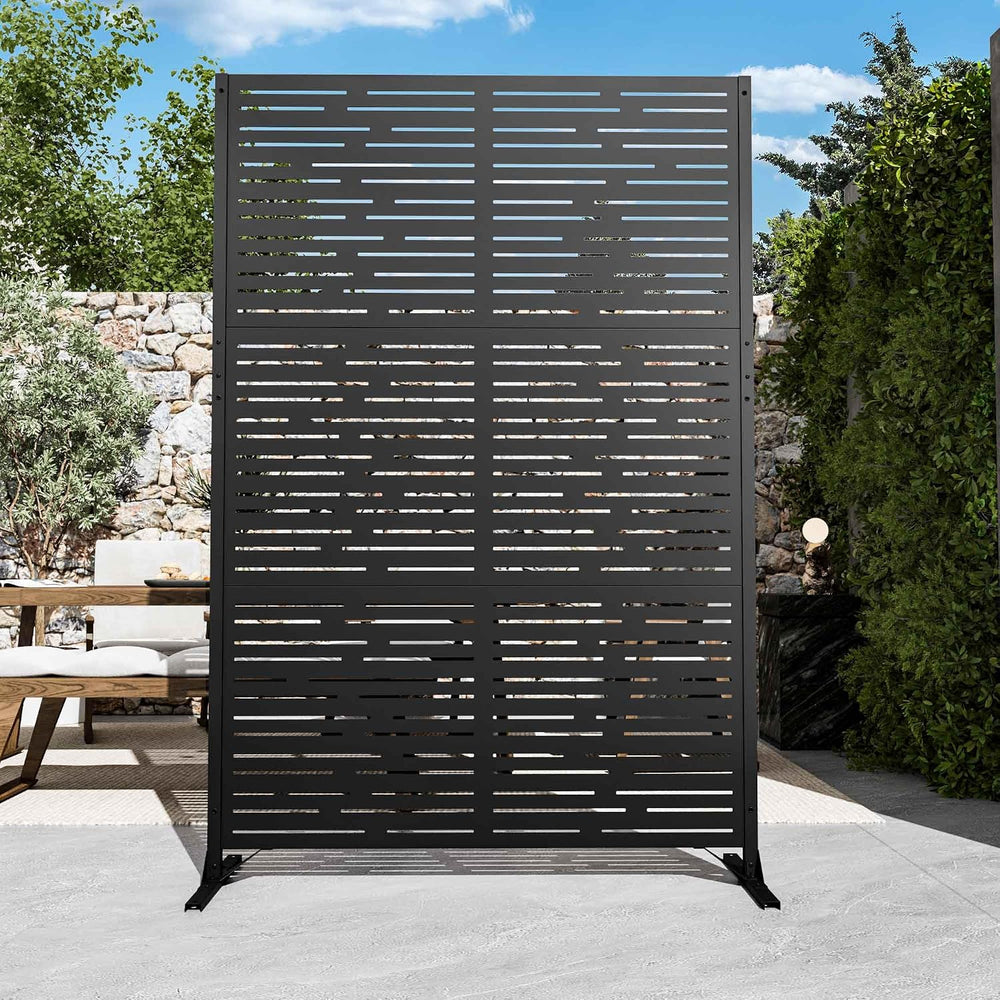Modern Shade 4x6 FT Metal Privacy Screen with Artistic Modular Designs