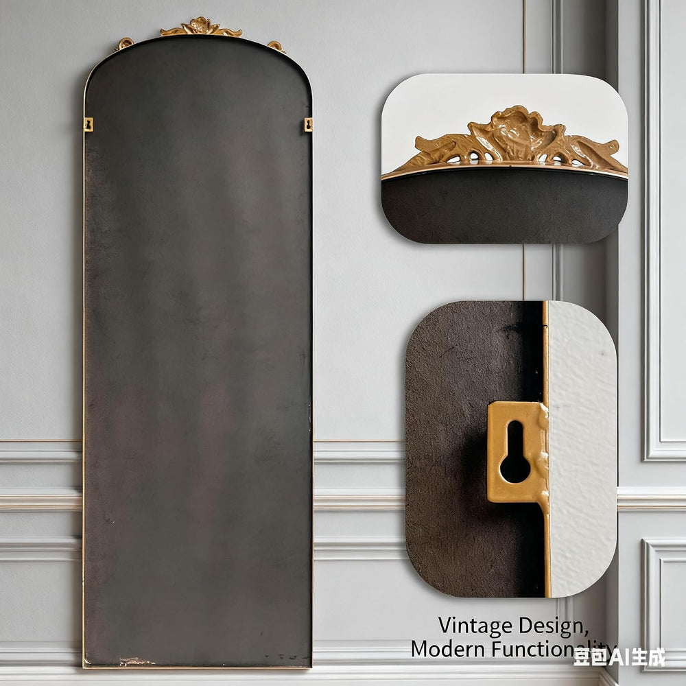 HQiJun Full Length Wall Mirror Decorative Full Body Mirrors Traditional Antiq...
