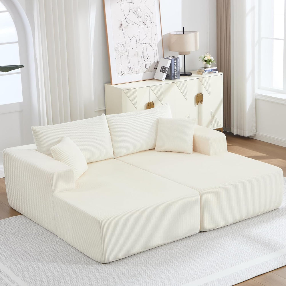 81" Oversized Chaise Lounge Chair Indoor,Boneless Sectional Double Chais...