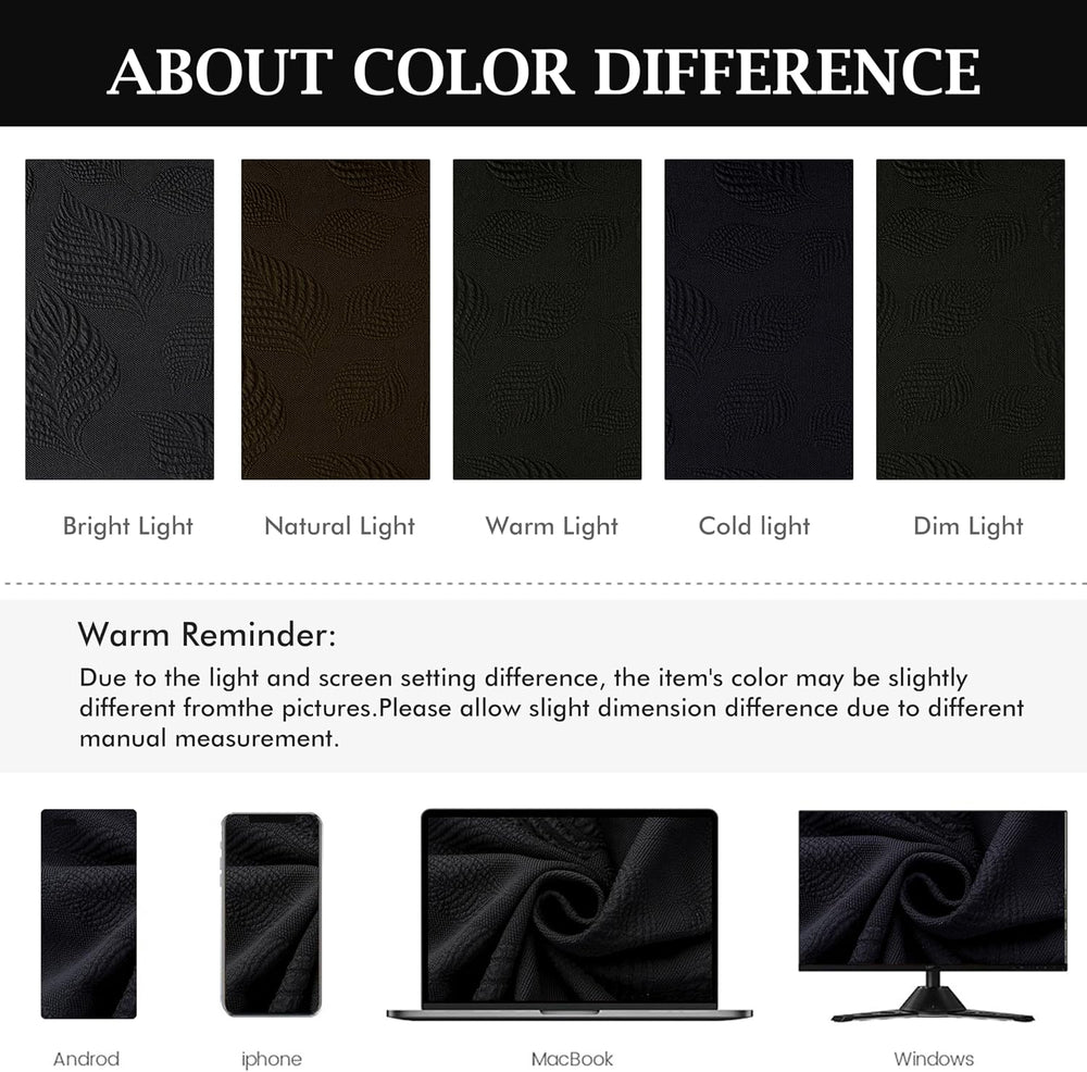 Genina Waterproof Dining Chair Cover Set of 4,Kitchen Chair Cover,Black