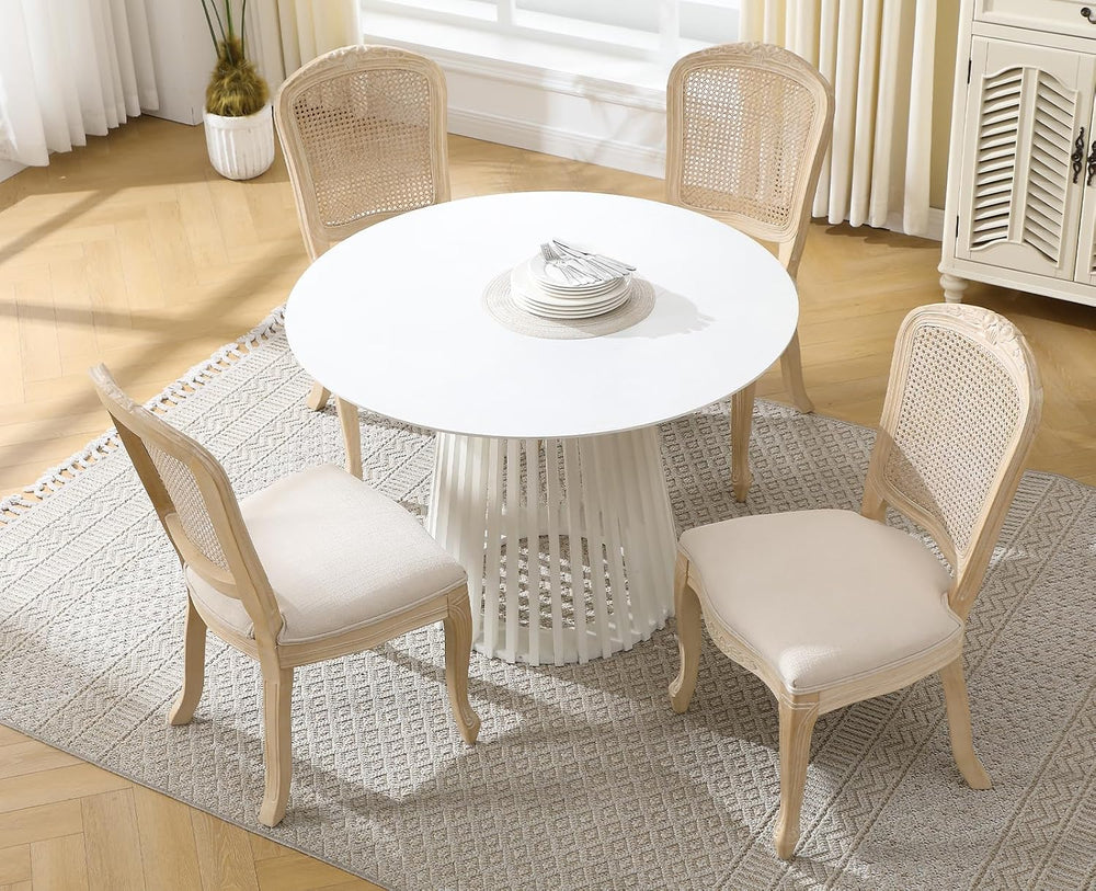 chairus French Country Dining Chairs Set of 2, Upholstered Linen Dining Room ...