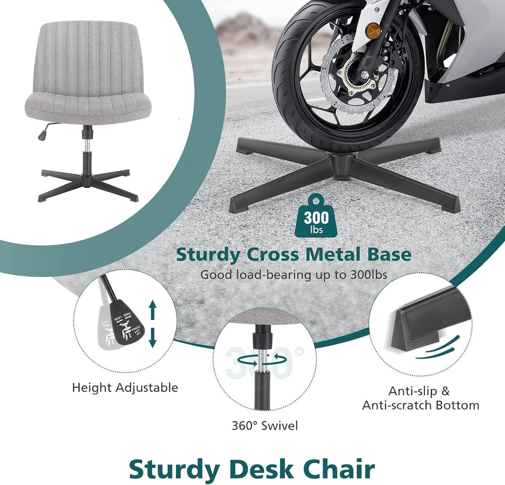 OLIXIS Criss Cross Chairs, Cross Legged Vanity Chair, Home Office Desk