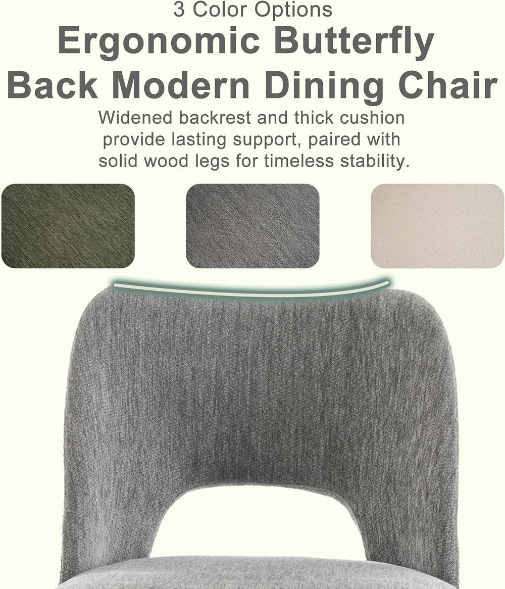 Modern Dining Chairs Set of 4, Upholstered Fabric Kitchen Small Cute Chairs w...