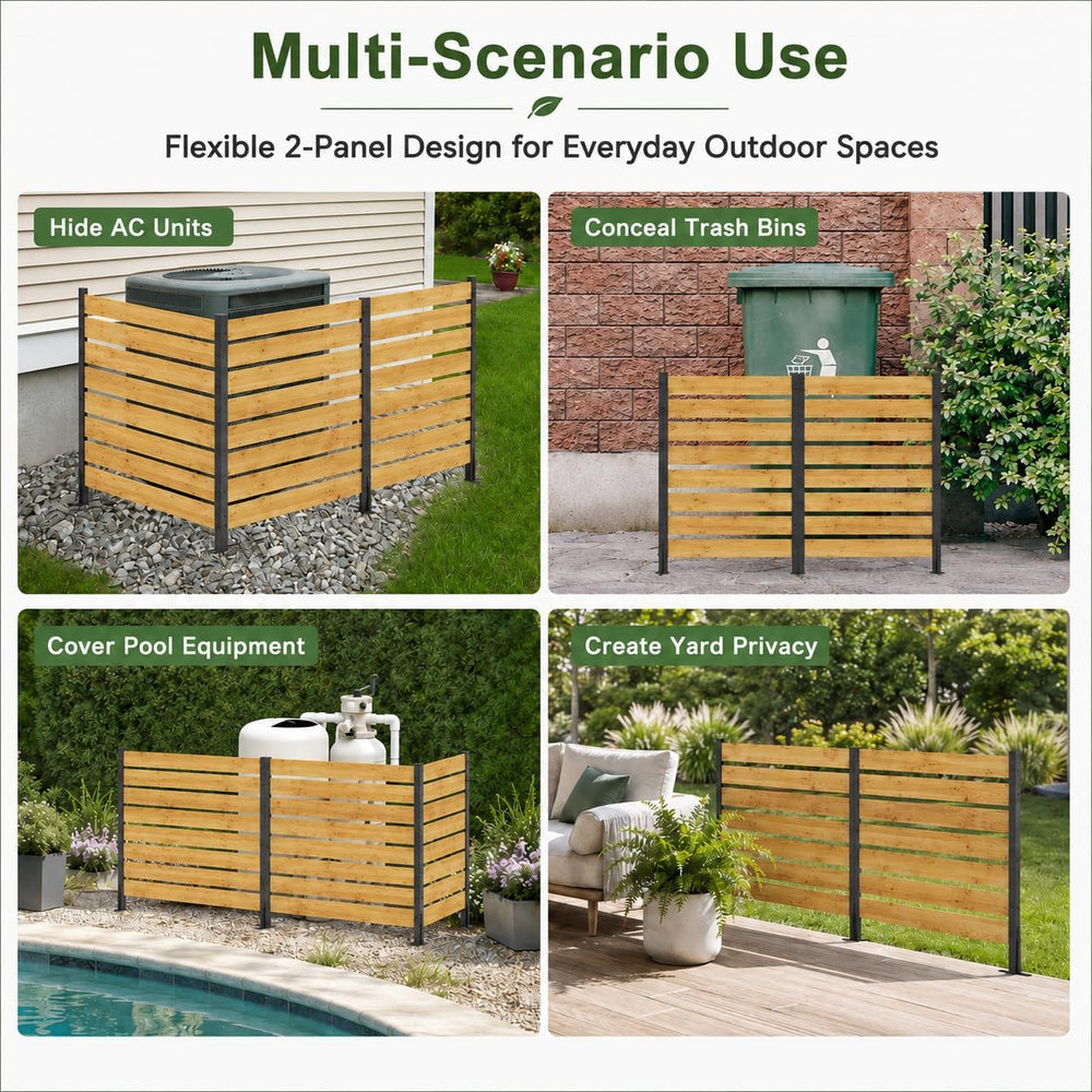 39" W x 55" H Air Conditioner Fence, 2 Panel Trash Can Fence Screen...
