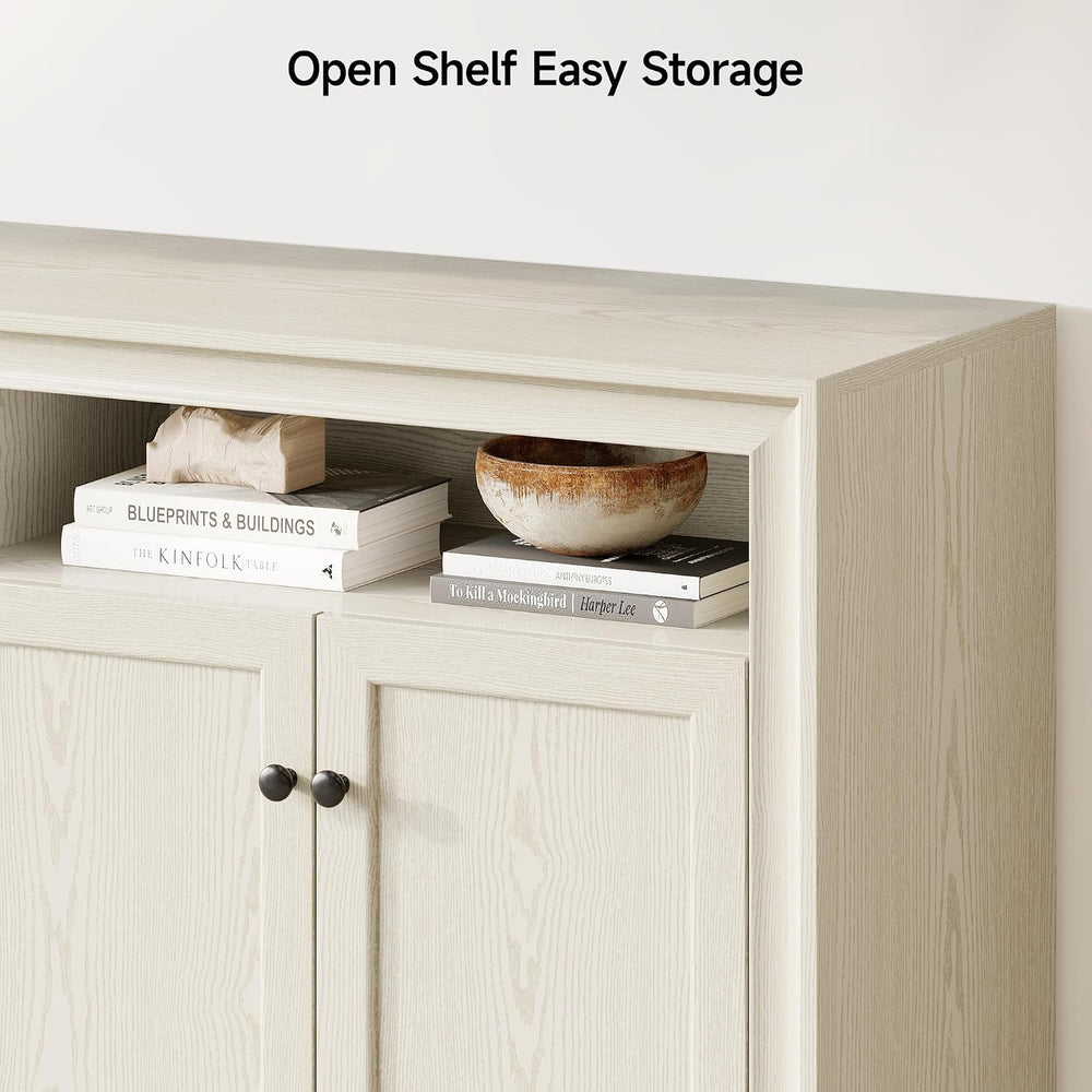 ONBRILL 60 Inches Sideboard Buffet Cabinet with Storage and 4 Doors, White
