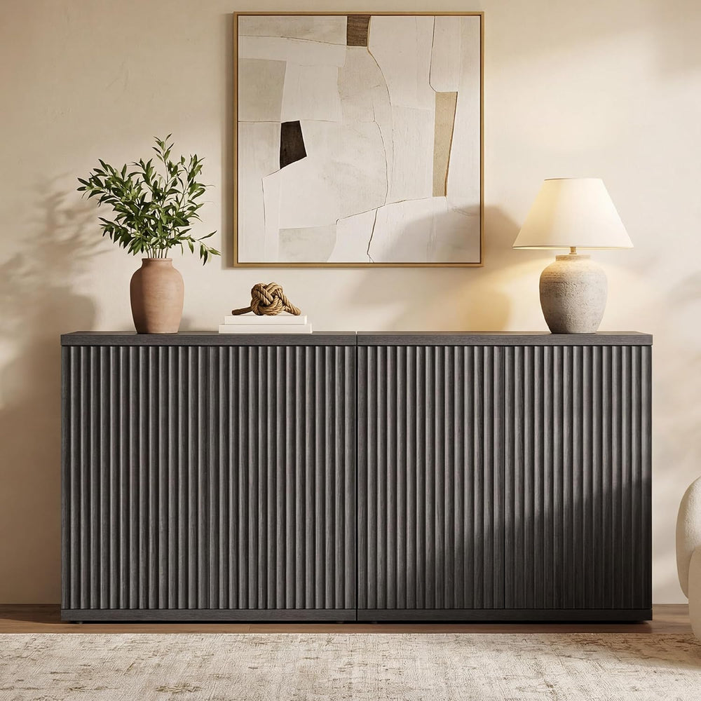 SICOTAS Buffet Cabinet with Storage Sideboard Cabinet with Doors & Shelves