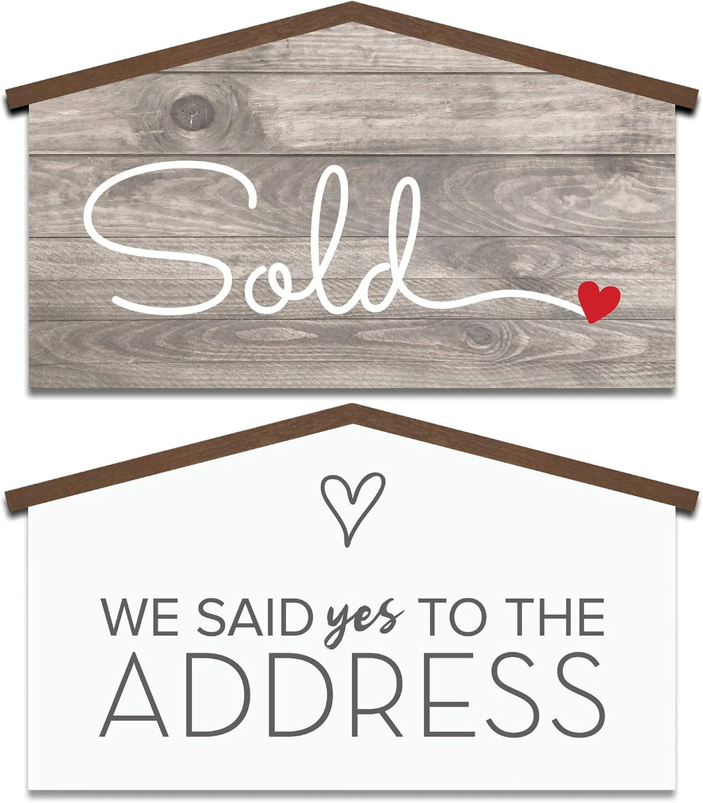 Labend Home 24" Large Sold Sign House-Shaped - Double-Sided Sold/Said Ye...