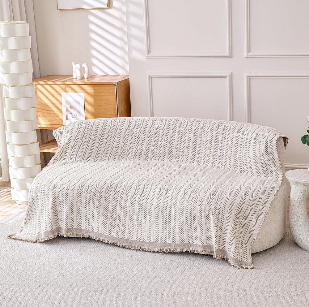 Erke Boho Chair Recliner Throw Cover Chenille Sheet Blanket 71”x71”