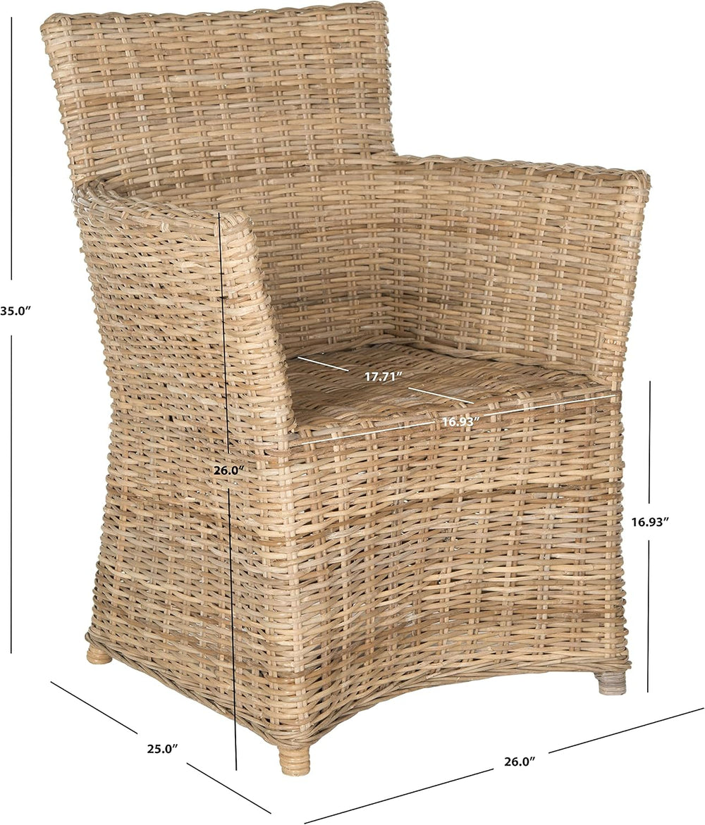 SAFAVIEH Home Collection Natuna Soft Grey Arm Chair
