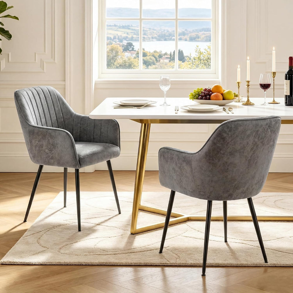 LSSPAID Dining Chairs Set of 2, Upholstered Faux Leather Modern Accent Vanity...