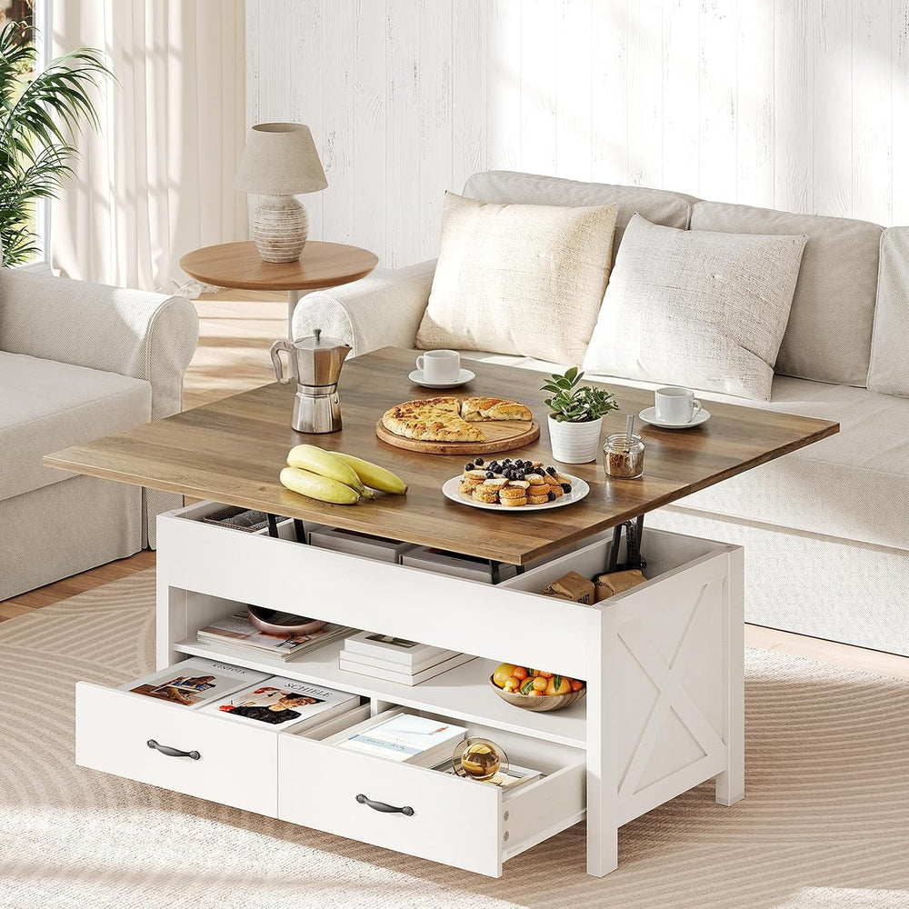 Amada Lift Top Coffee Table, 4 in 1 Convertible Coffee Table with Drawers and...