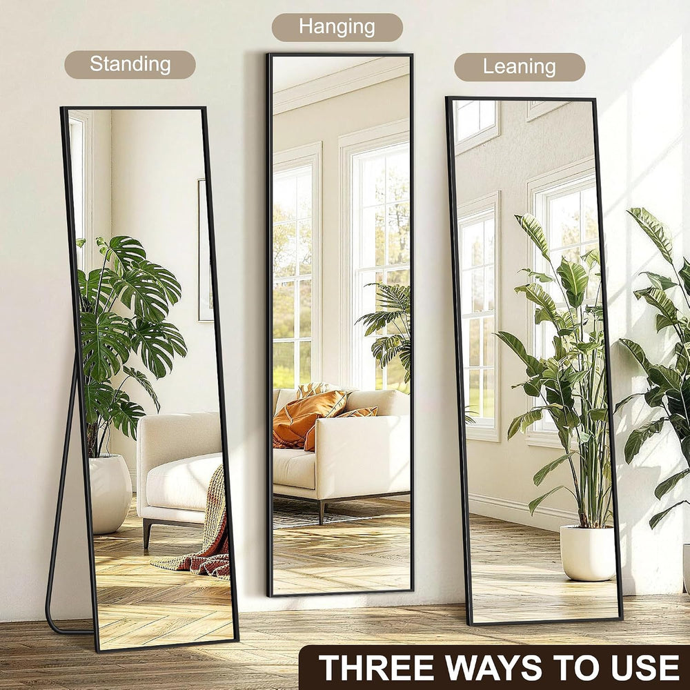 FICTOR Full Length Mirror with Stand, Floor Standing Mirror, 56"x15"...