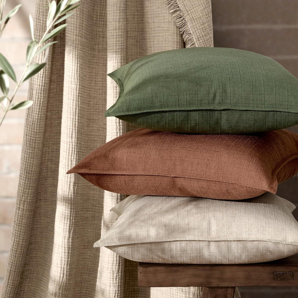 MIULEE Thick Textured Rust Decorative Fall Throw Pillow Covers 22x22 Inch