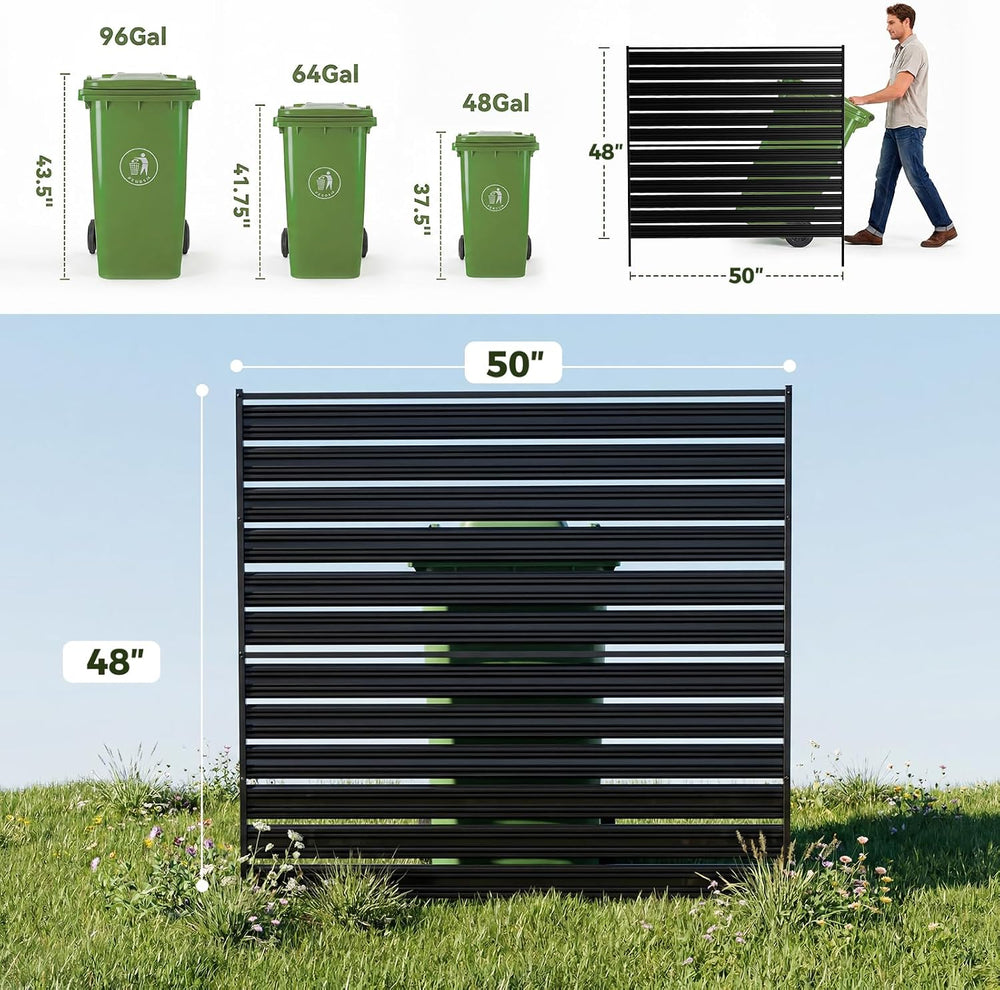 50" W x 48" H Air Conditioner Fence, Outdoor Privacy Screens, Metal...