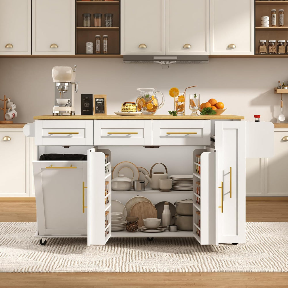 St.Mandyu 69" Large Kitchen Island on Wheels, Kitchen Rolling Island Car...