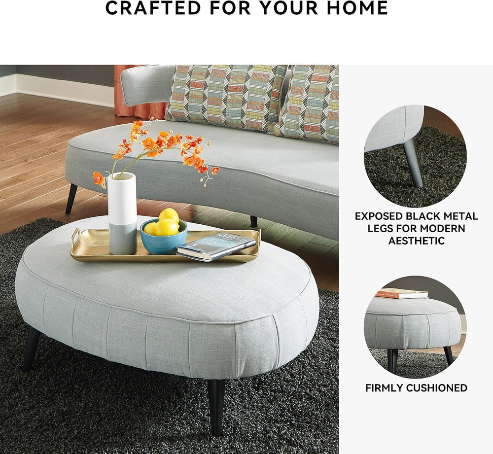 Signature Design by Ashley Hollyann Mid-Century Modern Oversized Ottoman, Gray