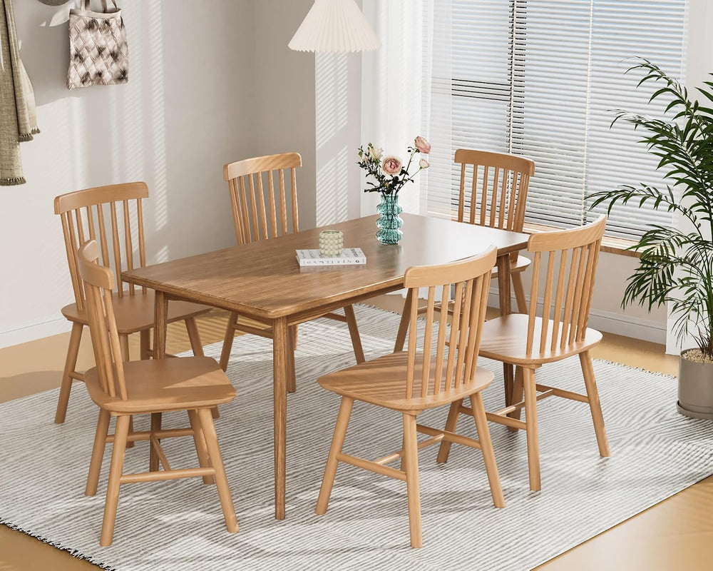 Dining Chairs Set of 4, Farmhouse Solid Wood Windsor Kitchen Chairs Set with ...