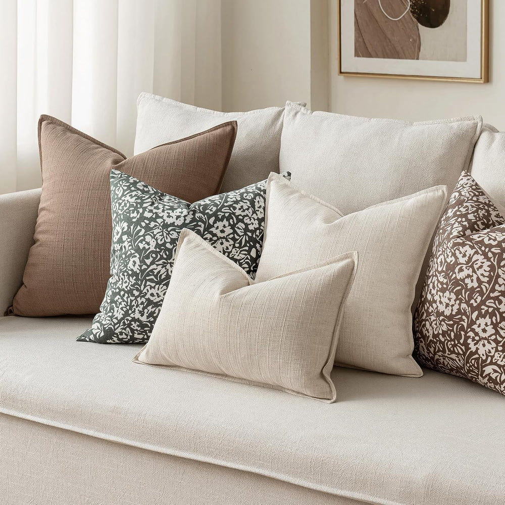 MIULEE Thick Textured Euro Sham Throw Pillow Covers 26x26 Inch Coco Brown