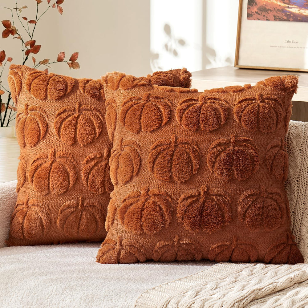 MIULEE Fall Pillow Covers Pumpkin Fall Decor 24x24 Dark Rust