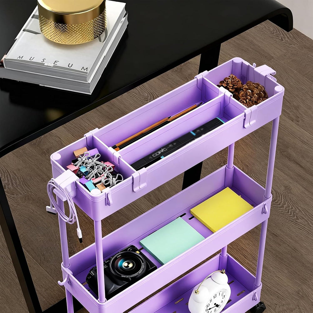 SPACELEAD 2-piece Set Slim Storage Cart 3 Tier,Bathroom Organizer Rolling Uti...