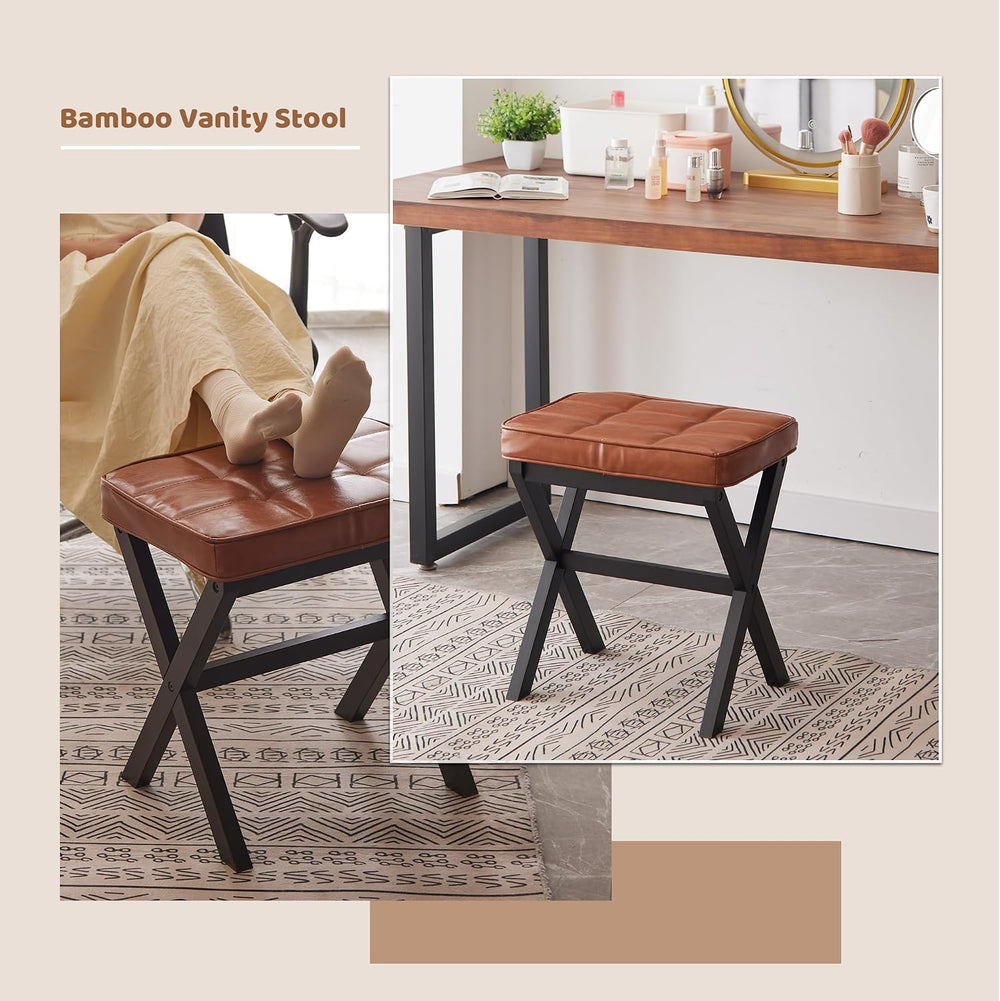 Foot Stool Small Ottoman Foot Rest Padded Foot Stool Desk for Under Office De...