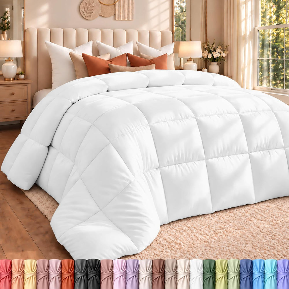 Utopia Bedding Full Size Comforter, Duvet Insert, White, 82 x 86 Inches