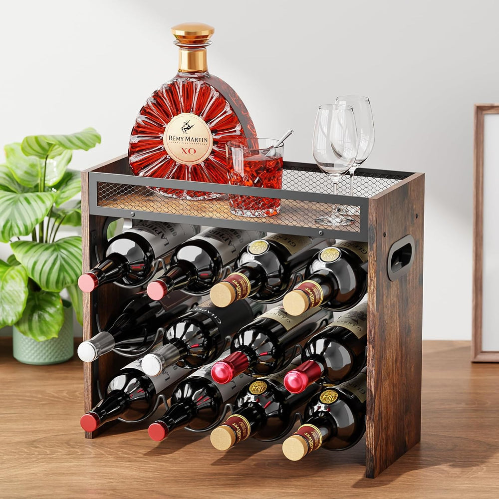 KLM 3-Tier Wine Bottle Display Rack, Holds 12 Bottles.