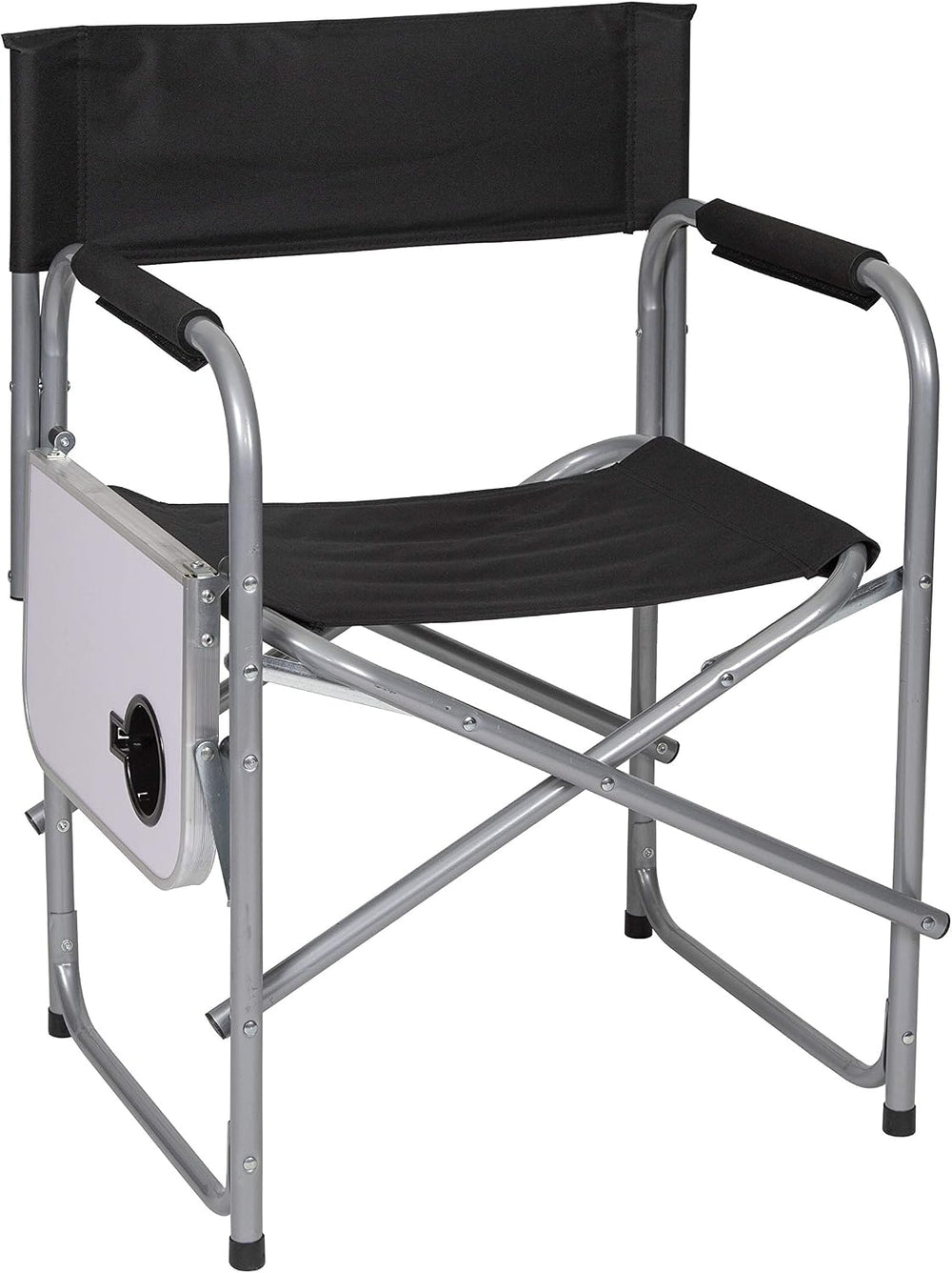 Stansport Directors Chair with Side Table, One Size, Black