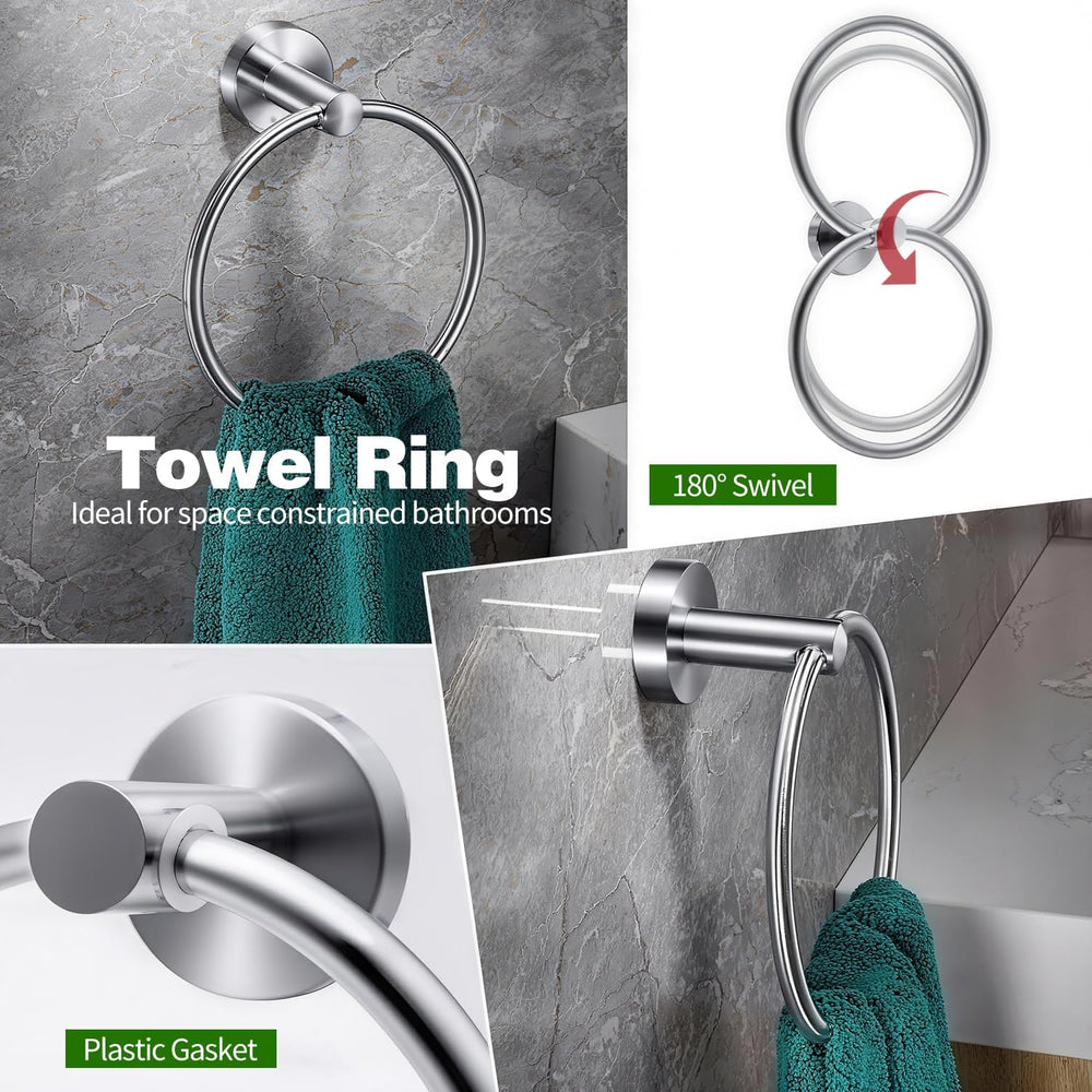 10pcs Brushed Nickel Retractable Bathroom Hardware Set