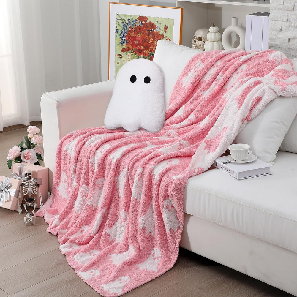 Halloween Ghost Throw Blanket and Pillow Set, 50 x 60 Inch
