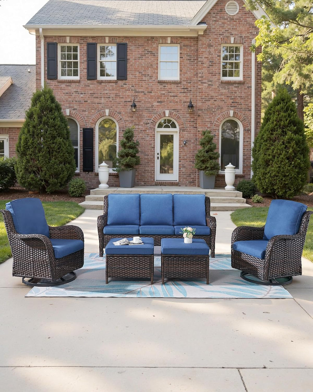 Pop 22x25/22x24 Outdoor Replacement Cushions - 1 Set High Back Deep Seat Pati...
