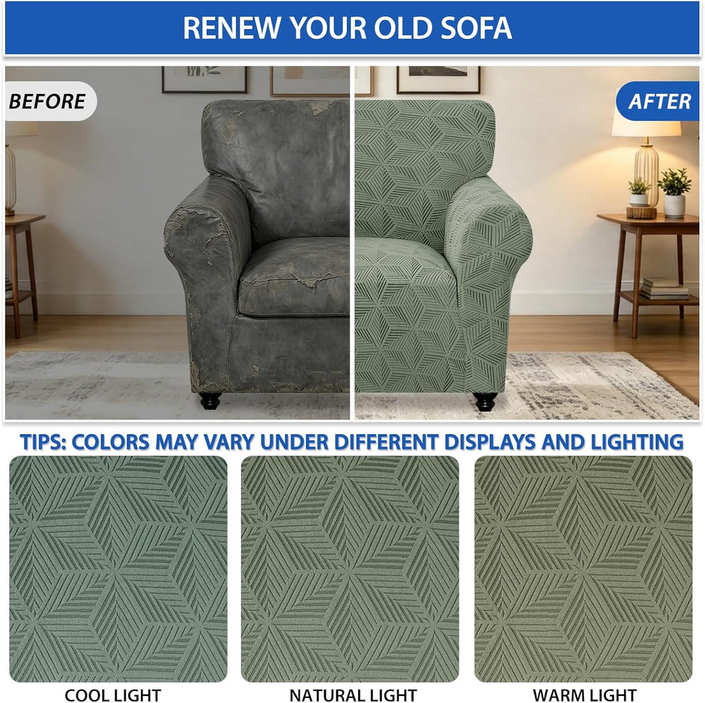 ZNSAYOTX Stretch Chair Cover, 1 Piece Couch Covers for 1 Seat Sofa, Jacquard ...