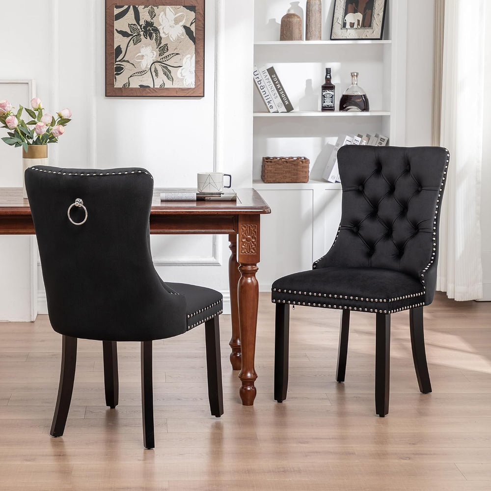 Velvet Dining Chairs, Black Dining Chairs Set of 2