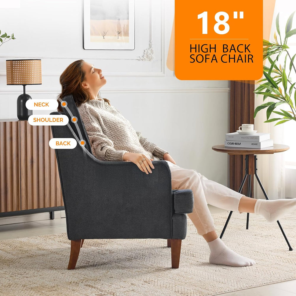 VINLI High Back Accent Chairs Set of 2, Armchair for Living Room, Entryway